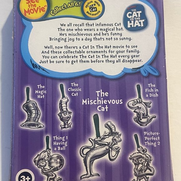 The Cat in the Hat Silver Plated Classic Ornament. - Picture 5 of 6